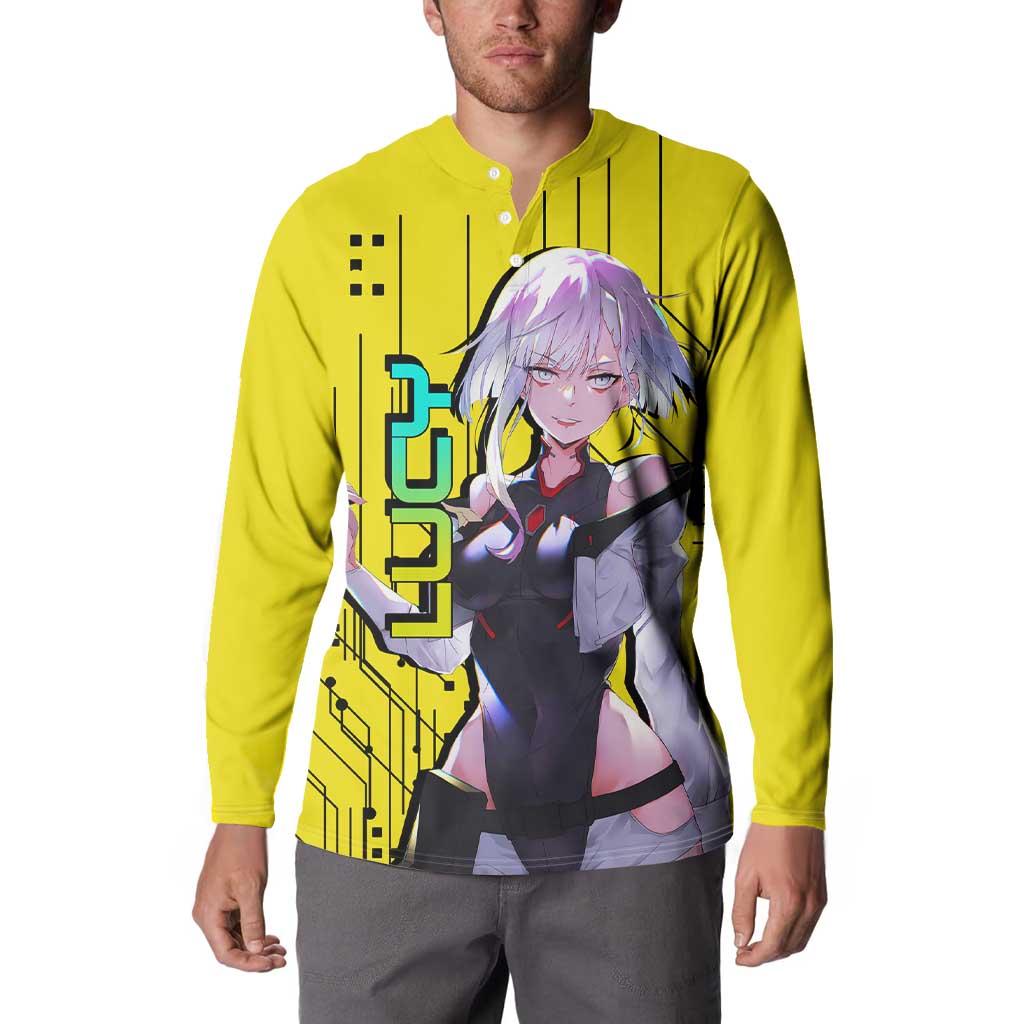 Lucy - Cyberpunk Edgerunners Button Sweatshirt Anime Style