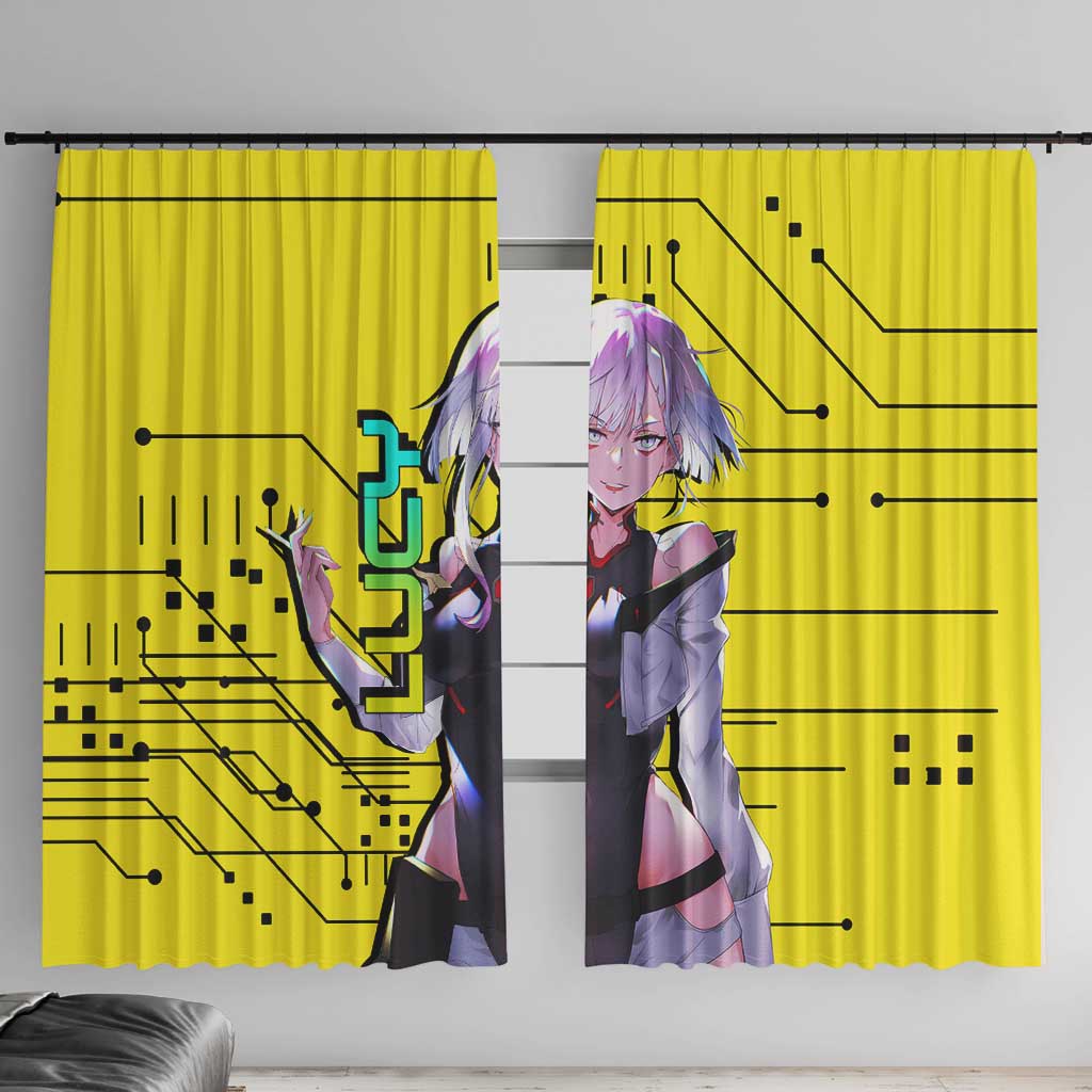 Lucy - Cyberpunk Edgerunners Window Curtain Anime Style