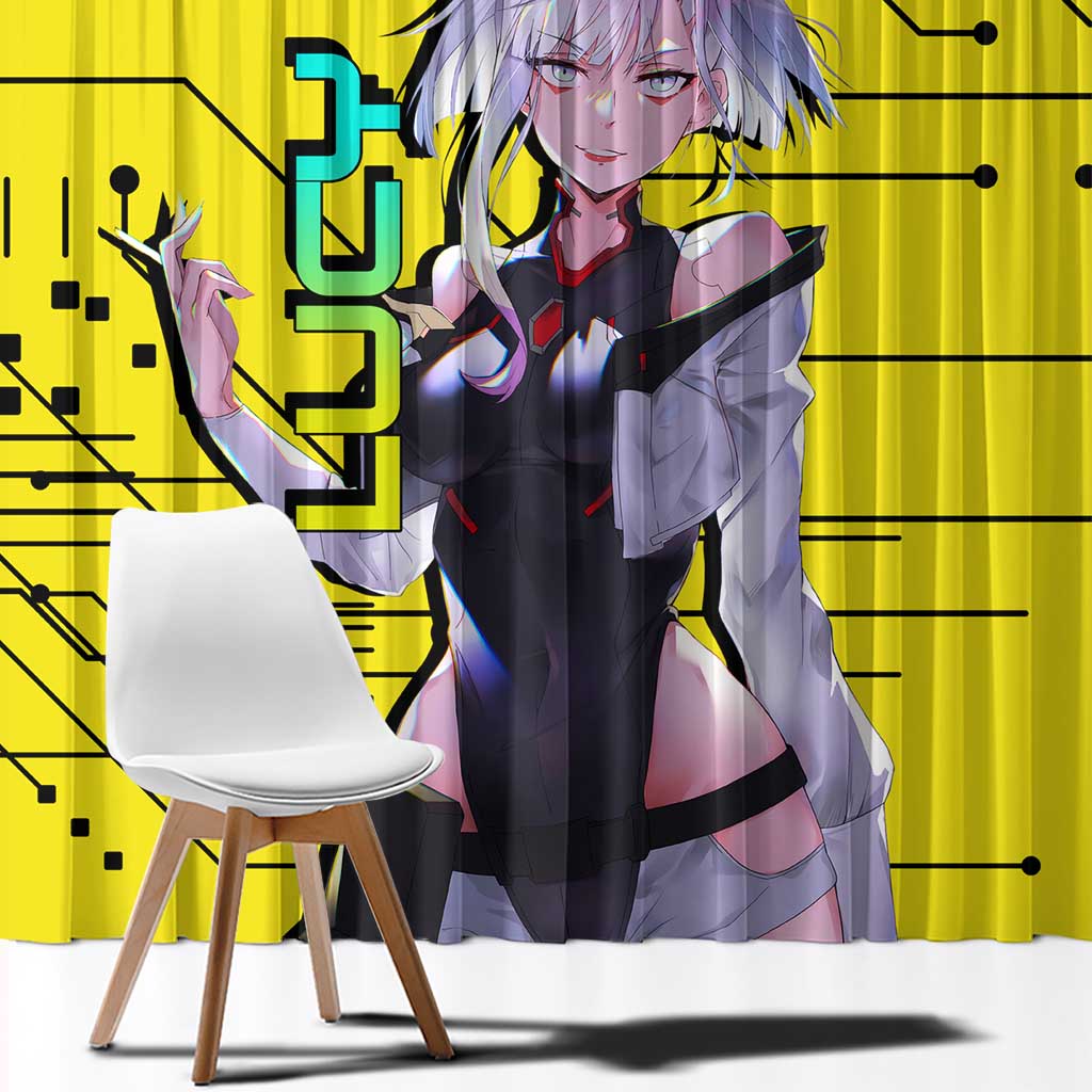 Lucy - Cyberpunk Edgerunners Window Curtain Anime Style