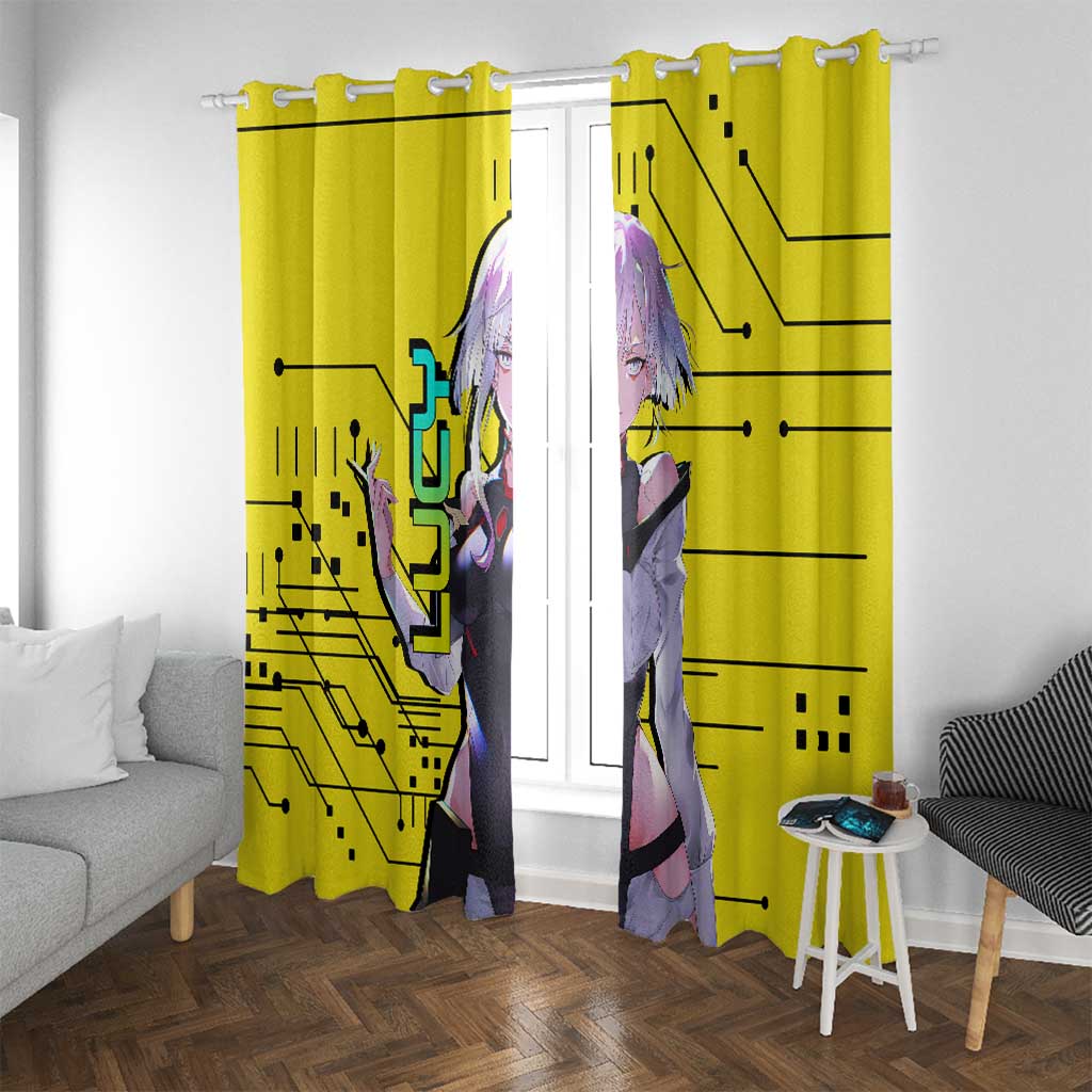 Lucy - Cyberpunk Edgerunners Window Curtain Anime Style