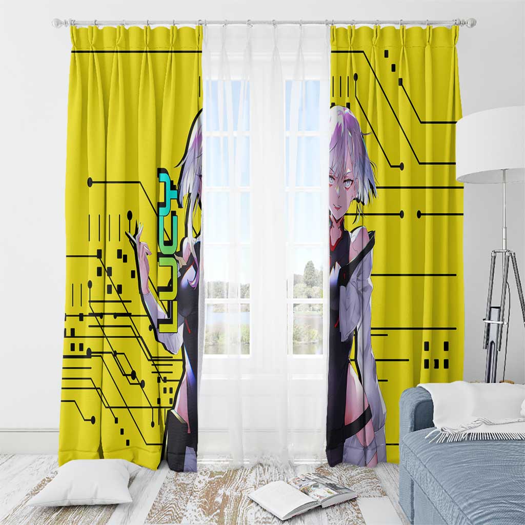 Lucy - Cyberpunk Edgerunners Window Curtain Anime Style