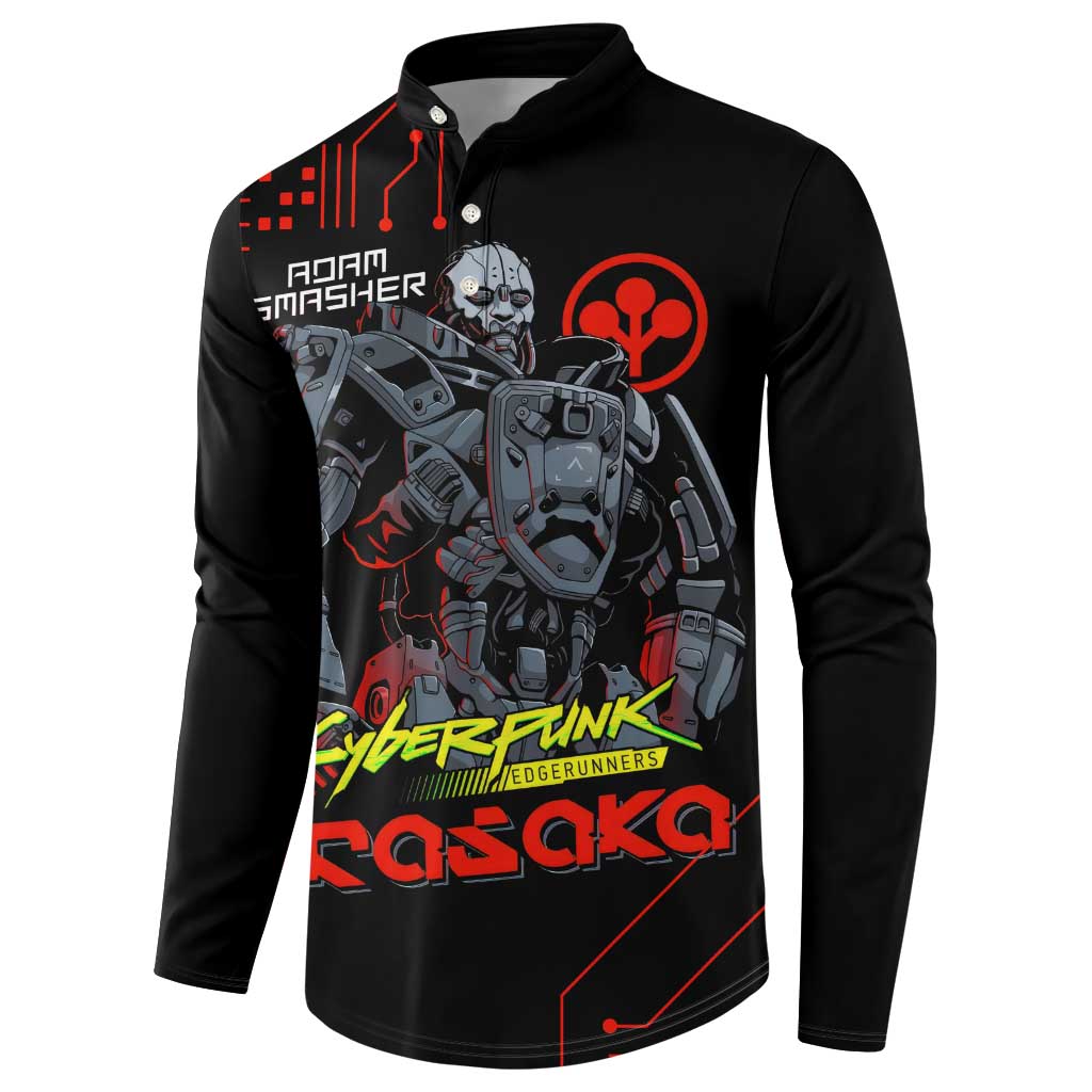 Adam Smasher - Cyberpunk Edgerunners Button Sweatshirt Anime Style