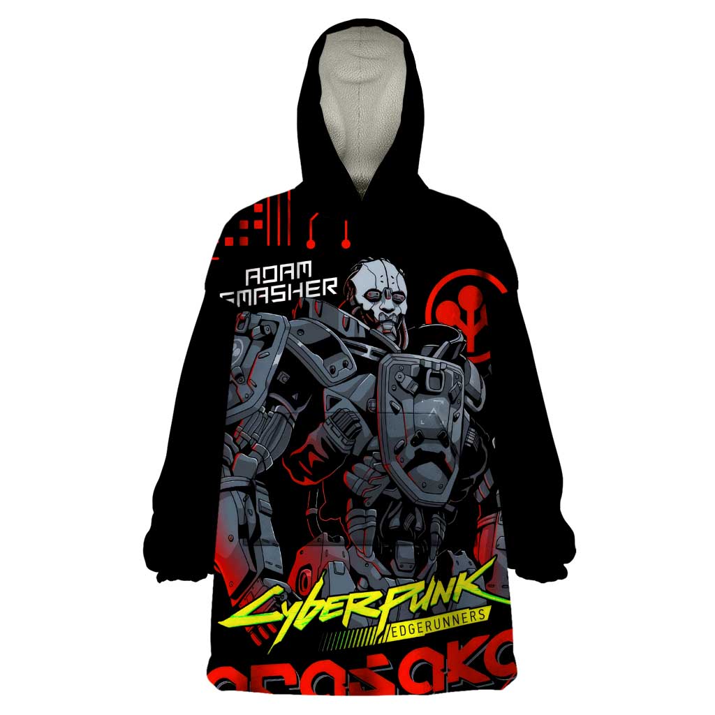 Adam Smasher - Cyberpunk Edgerunners Wearable Blanket Hoodie Anime Style
