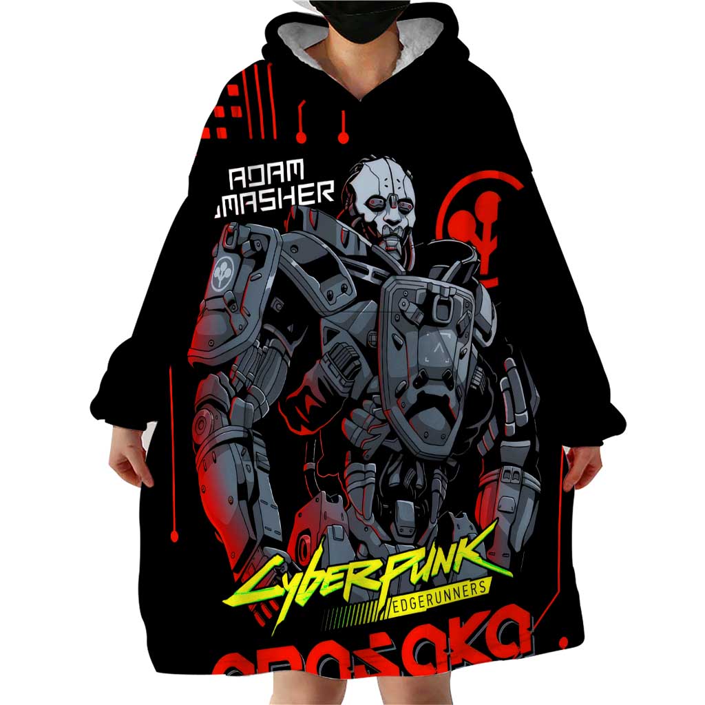 Adam Smasher - Cyberpunk Edgerunners Wearable Blanket Hoodie Anime Style