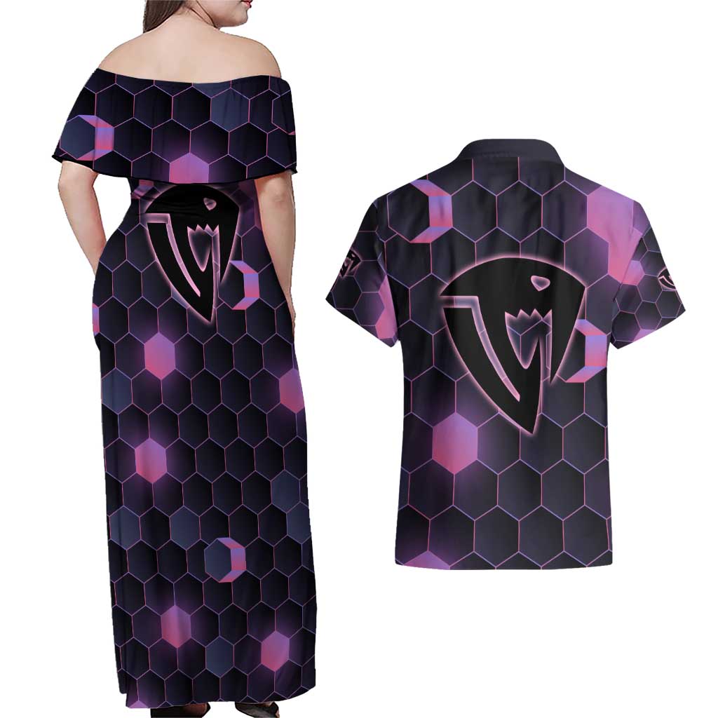 Sabertooth Frosch - Fairy Tail Couples Matching Off Shoulder Maxi Dress and Hawaiian Shirt Anime Style