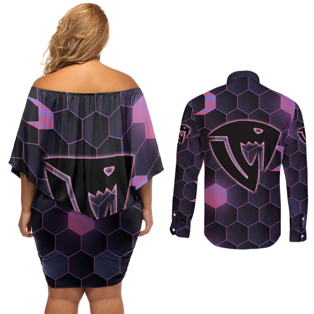 Sabertooth Frosch - Fairy Tail Couples Matching Off Shoulder Short Dress and Long Sleeve Button Shirt Anime Style