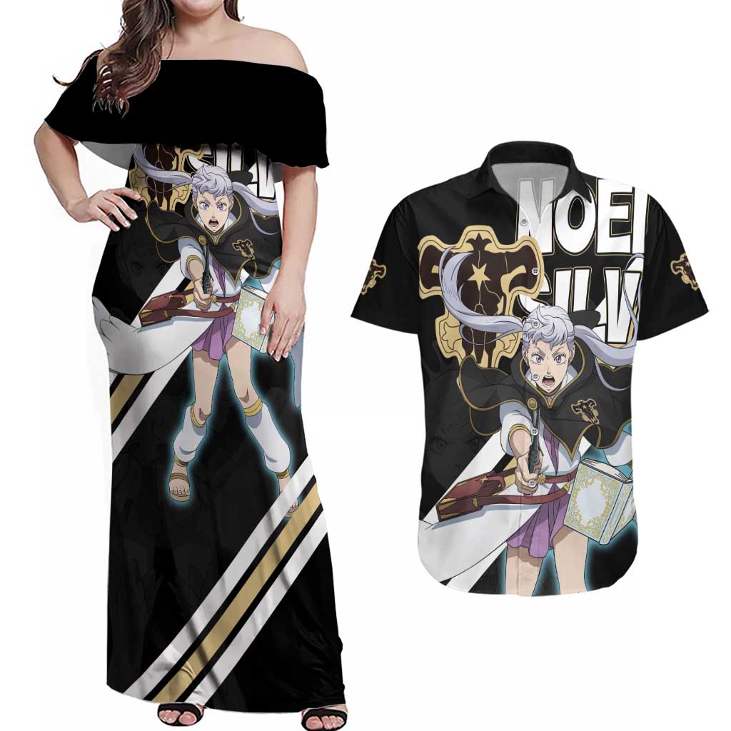 Noelle Silva - Black Bull Couples Matching Off Shoulder Maxi Dress and Hawaiian Shirt Anime Style