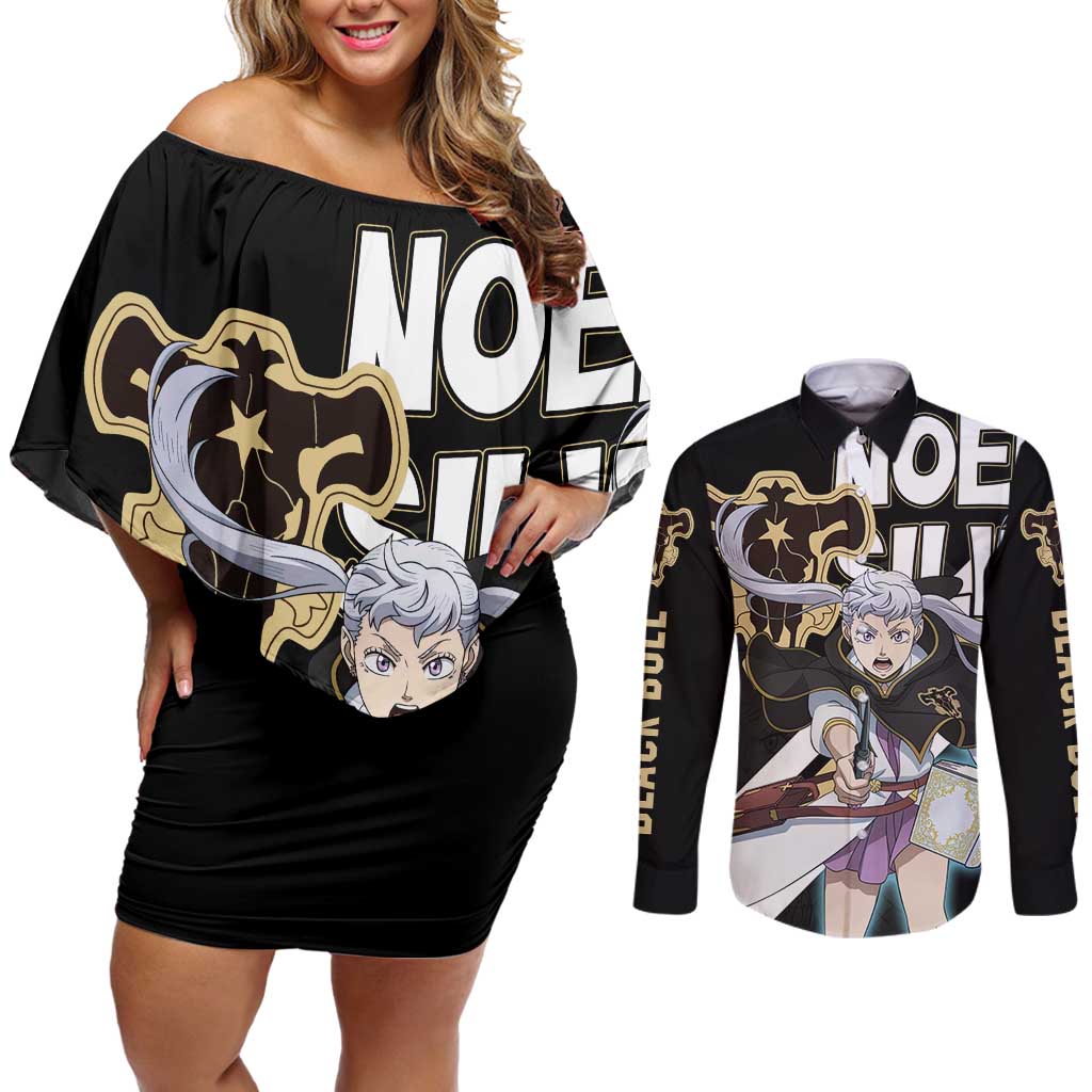 Noelle Silva - Black Bull Couples Matching Off Shoulder Short Dress and Long Sleeve Button Shirt Anime Style