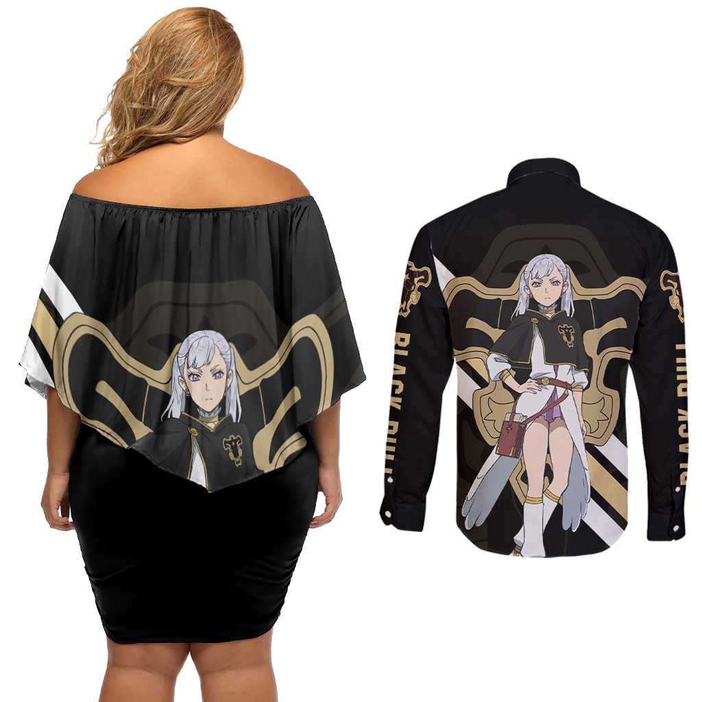Noelle Silva - Black Bull Couples Matching Off Shoulder Short Dress and Long Sleeve Button Shirt Anime Style
