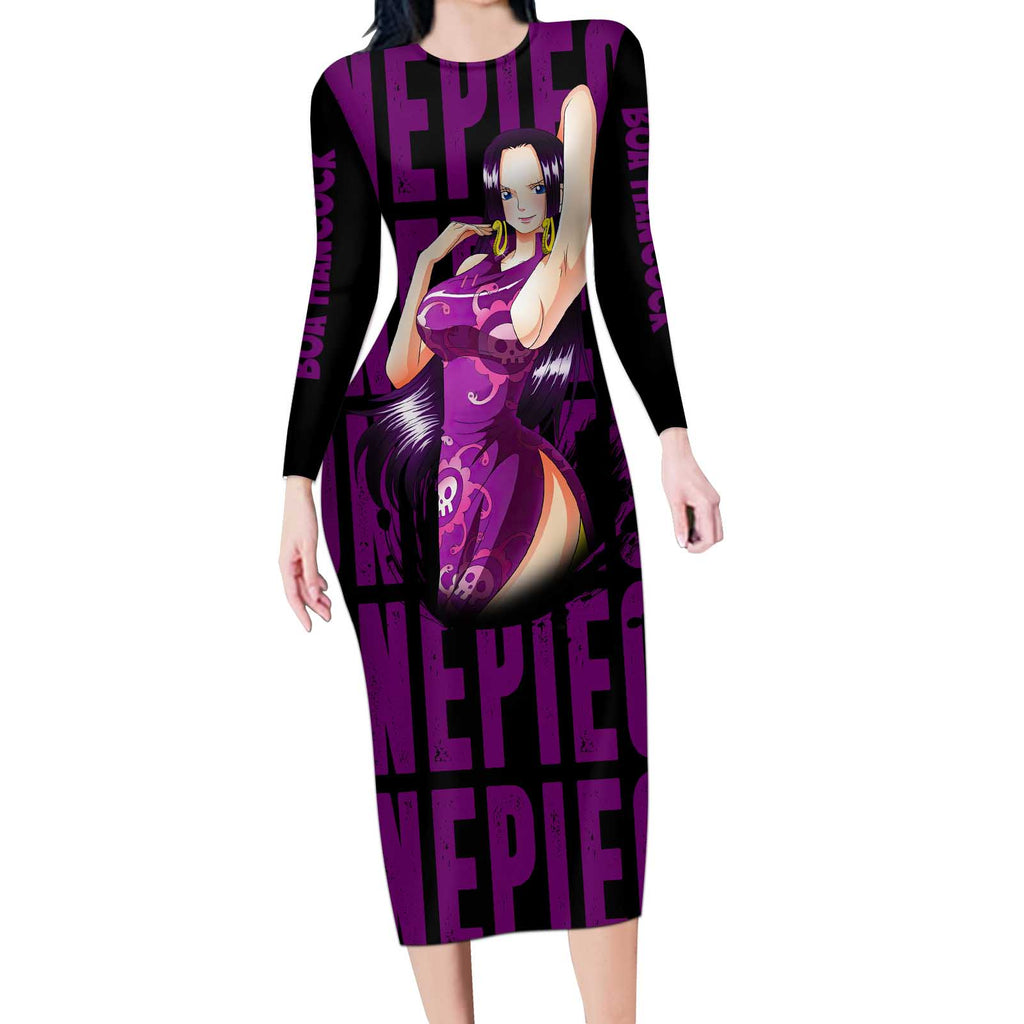 Boa Hancok - One Piece Long Sleeve Bodycon Dress Anime Style
