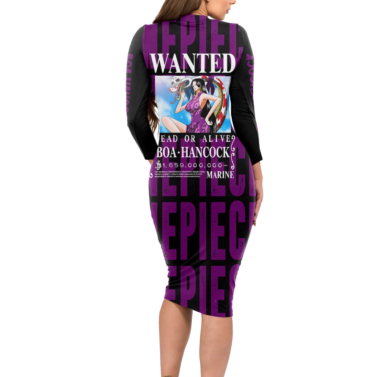 Boa Hancok - One Piece Long Sleeve Bodycon Dress Anime Style