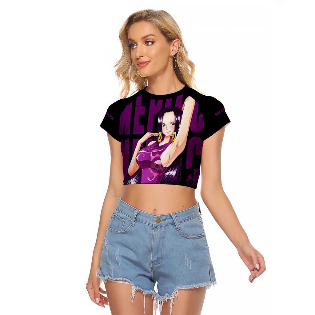 Boa Hancok - One Piece Raglan Cropped T Shirt Anime Style
