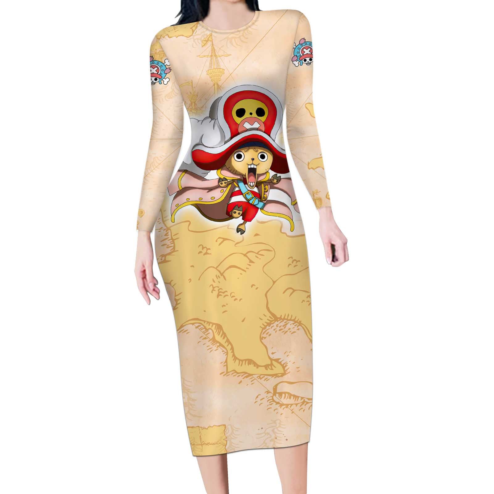 Tony Tony Chopper - One Piece Long Sleeve Bodycon Dress Anime Style