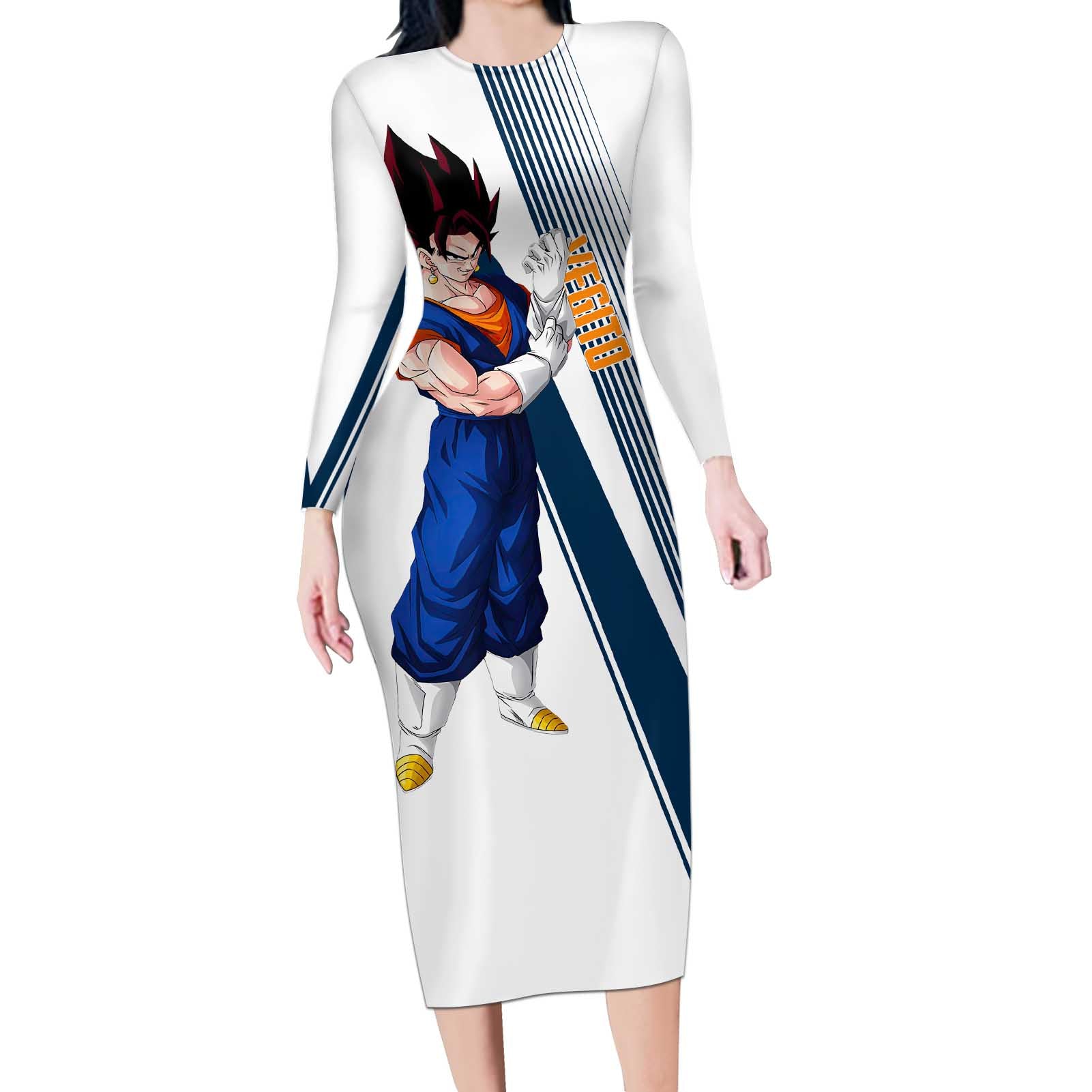 Vegito - Dragon Ball Long Sleeve Bodycon Dress Anime Style