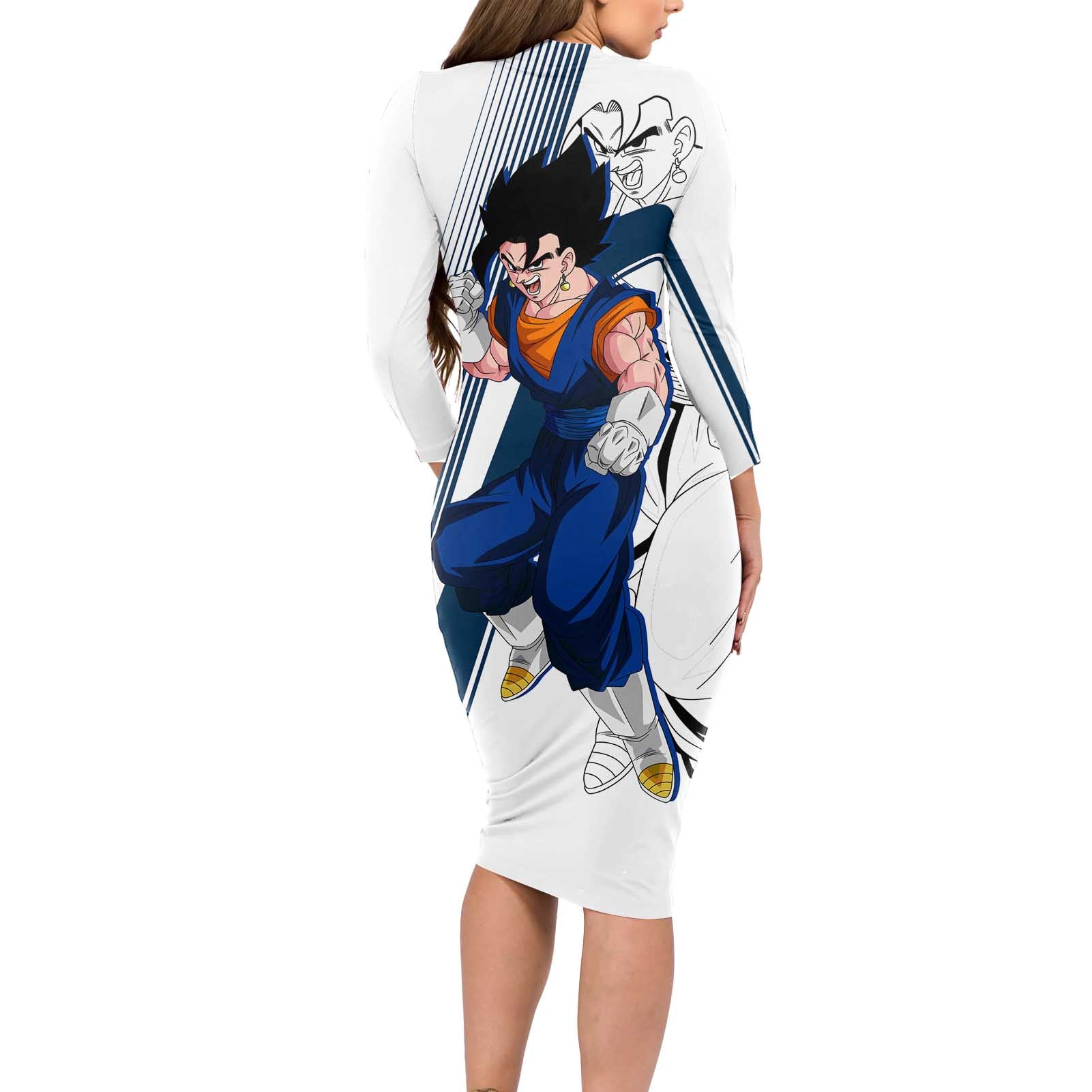Vegito - Dragon Ball Long Sleeve Bodycon Dress Anime Style