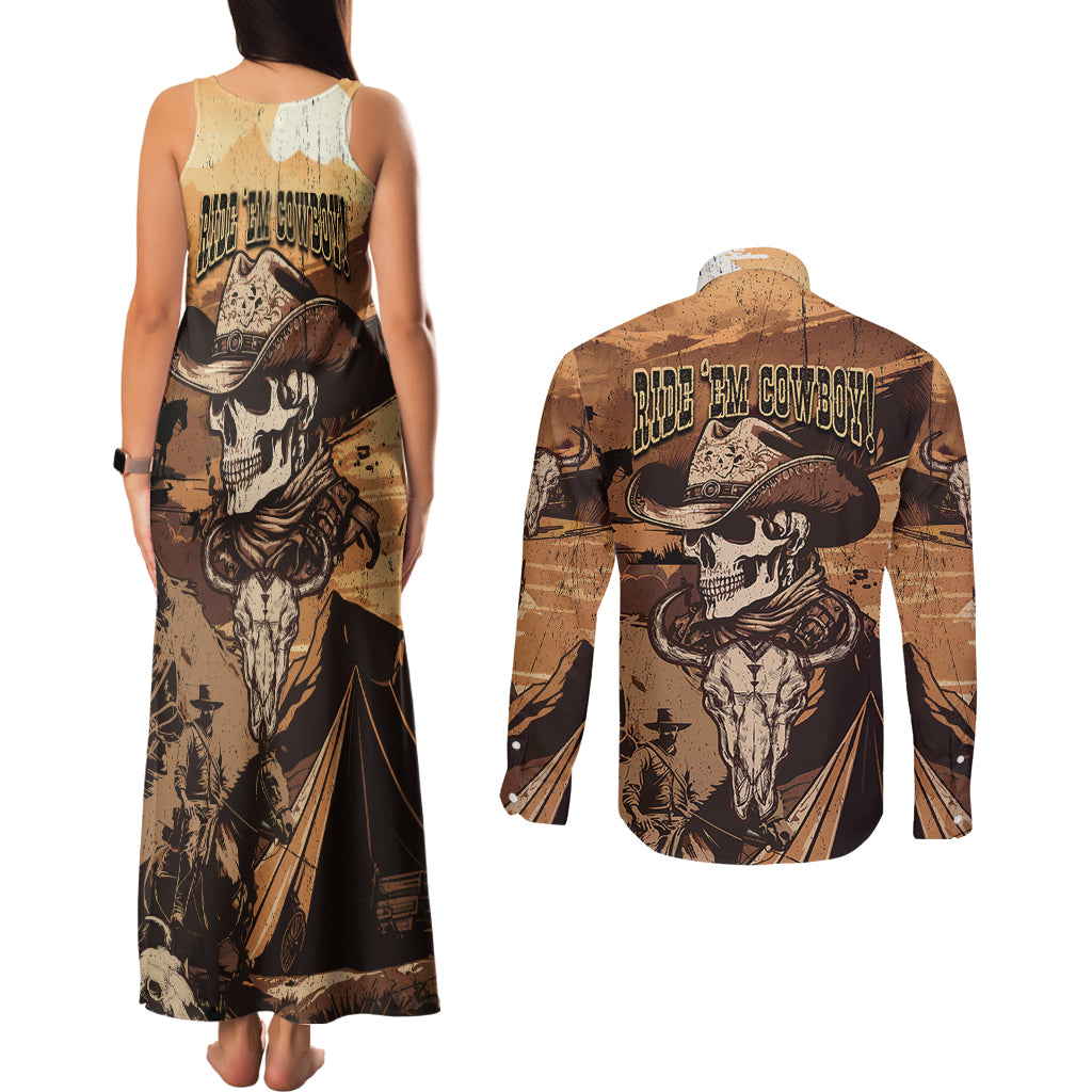 skull-cowboy-couples-matching-tank-maxi-dress-and-long-sleeve-button-shirts-rise-em-cowboy