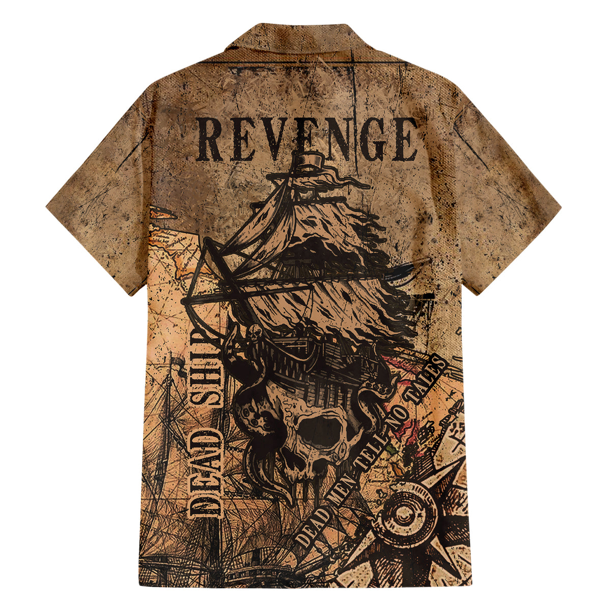 skull-pirate-family-matching-short-sleeve-bodycon-dress-and-hawaiian-shirt-revenge-vintage-style-art