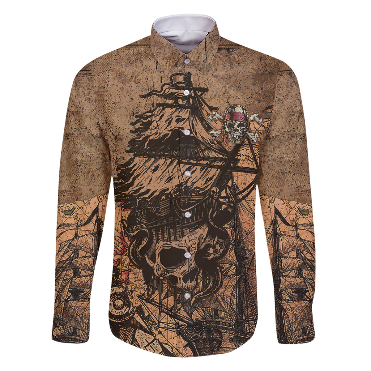 skull-pirate-family-matching-short-sleeve-bodycon-dress-and-hawaiian-shirt-revenge-vintage-style-art