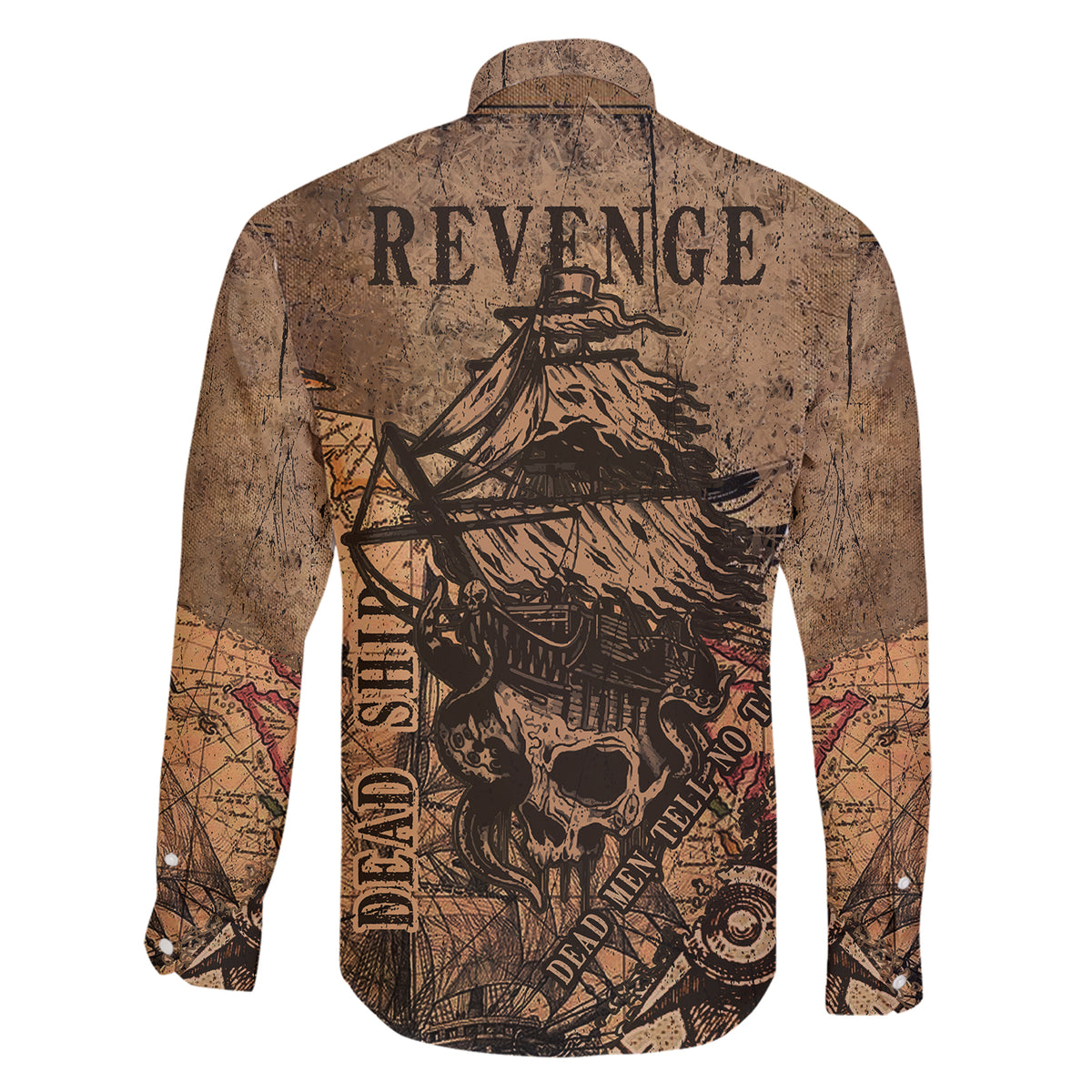 skull-pirate-family-matching-short-sleeve-bodycon-dress-and-hawaiian-shirt-revenge-vintage-style-art