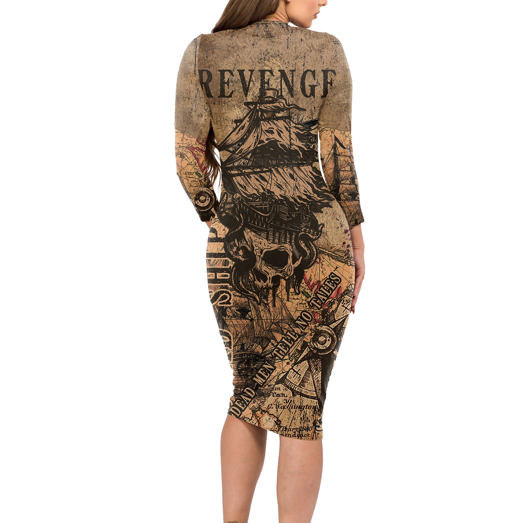 skull-pirate-long-sleeve-bodycon-dress-revenge-vintage-style-art