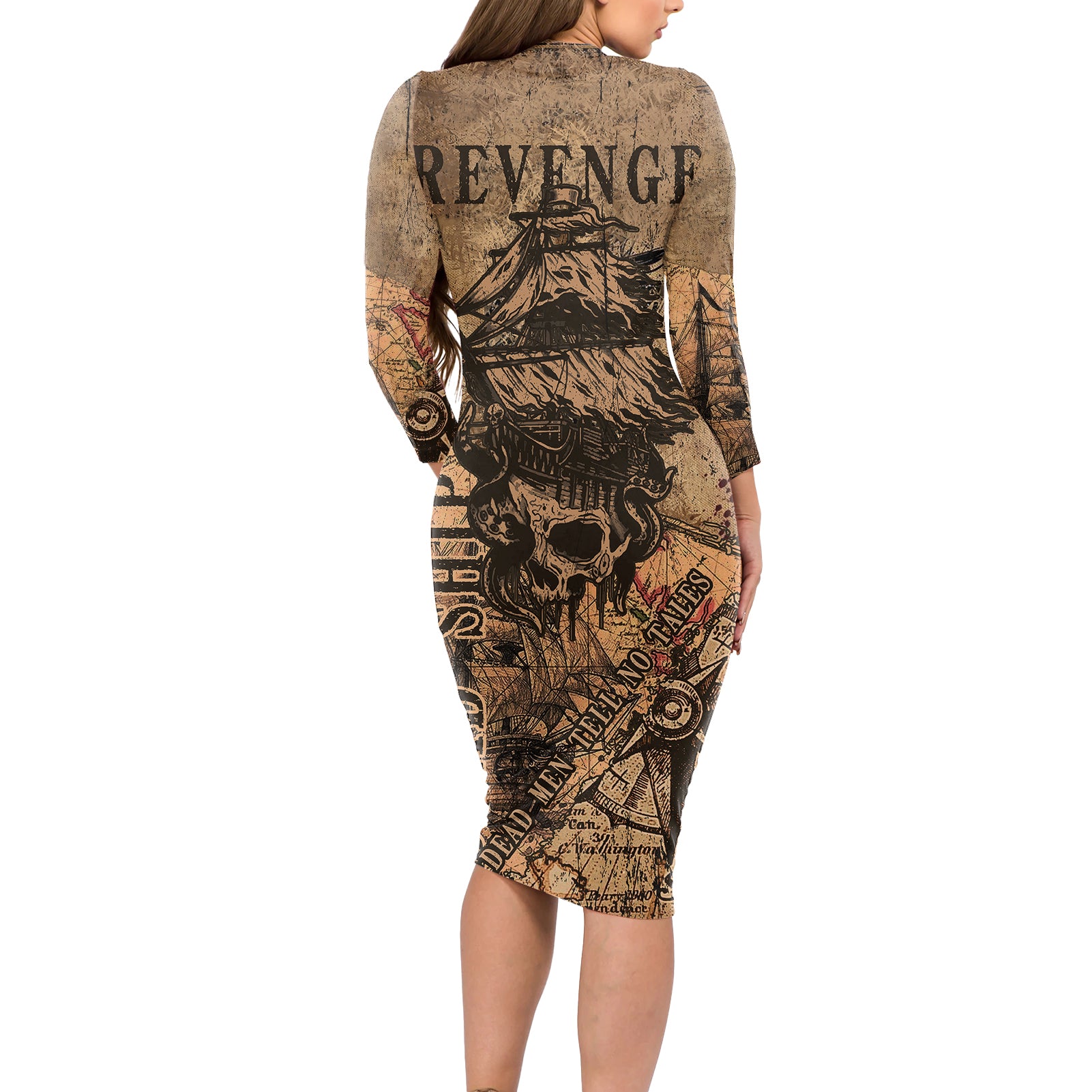 skull-pirate-long-sleeve-bodycon-dress-revenge-vintage-style-art