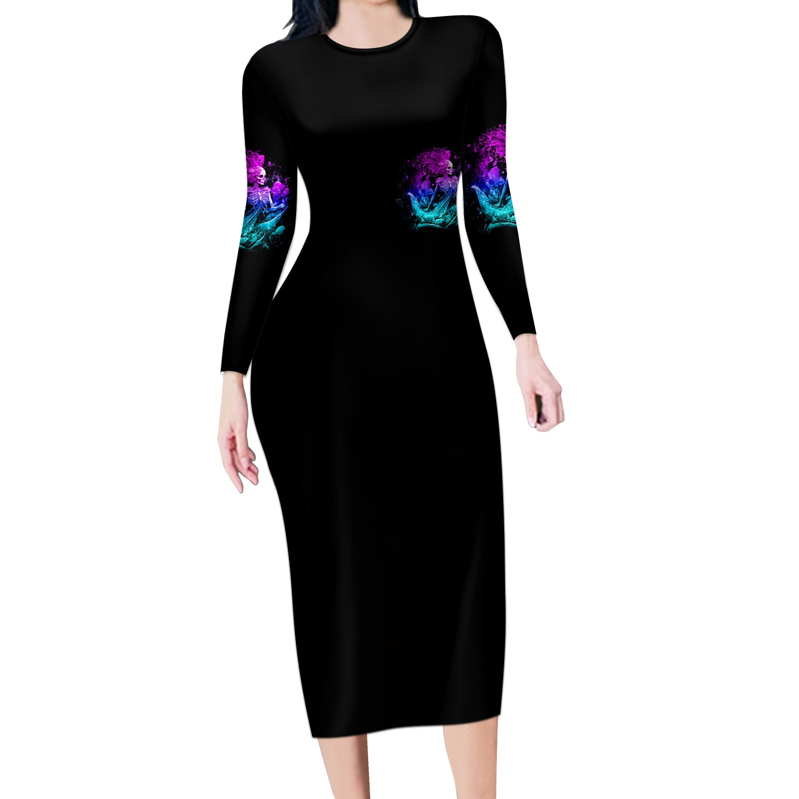 my-demons-tried-to-drown-me-mermaid-long-sleeve-bodycon-dress
