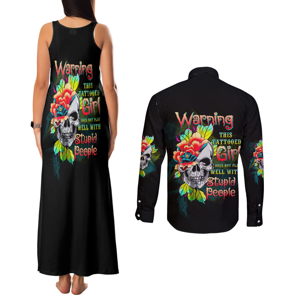 warning-this-tattooed-girl-flower-couples-matching-tank-maxi-dress-and-long-sleeve-button-shirt