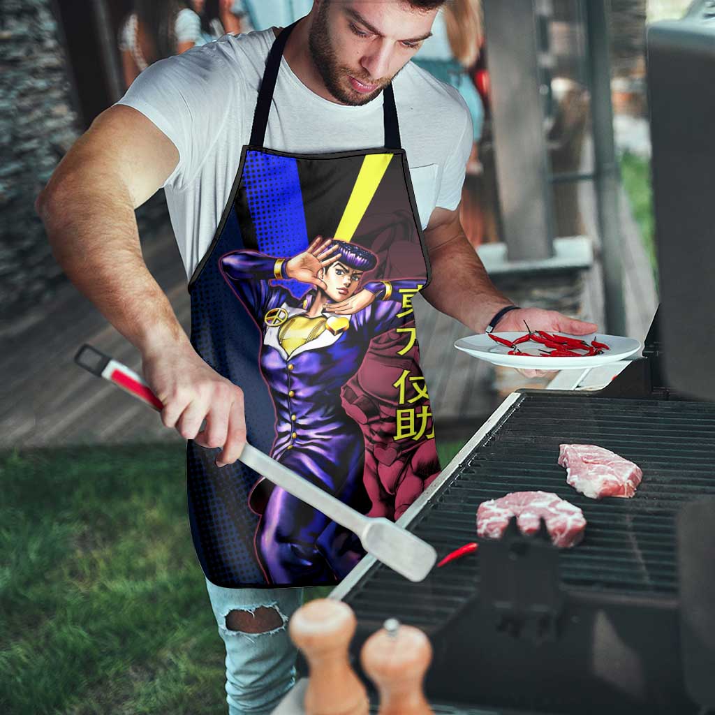 Josuke JoJo’s Bizarre Adventure Apron with Crazy Diamond Stand - The Mazicc