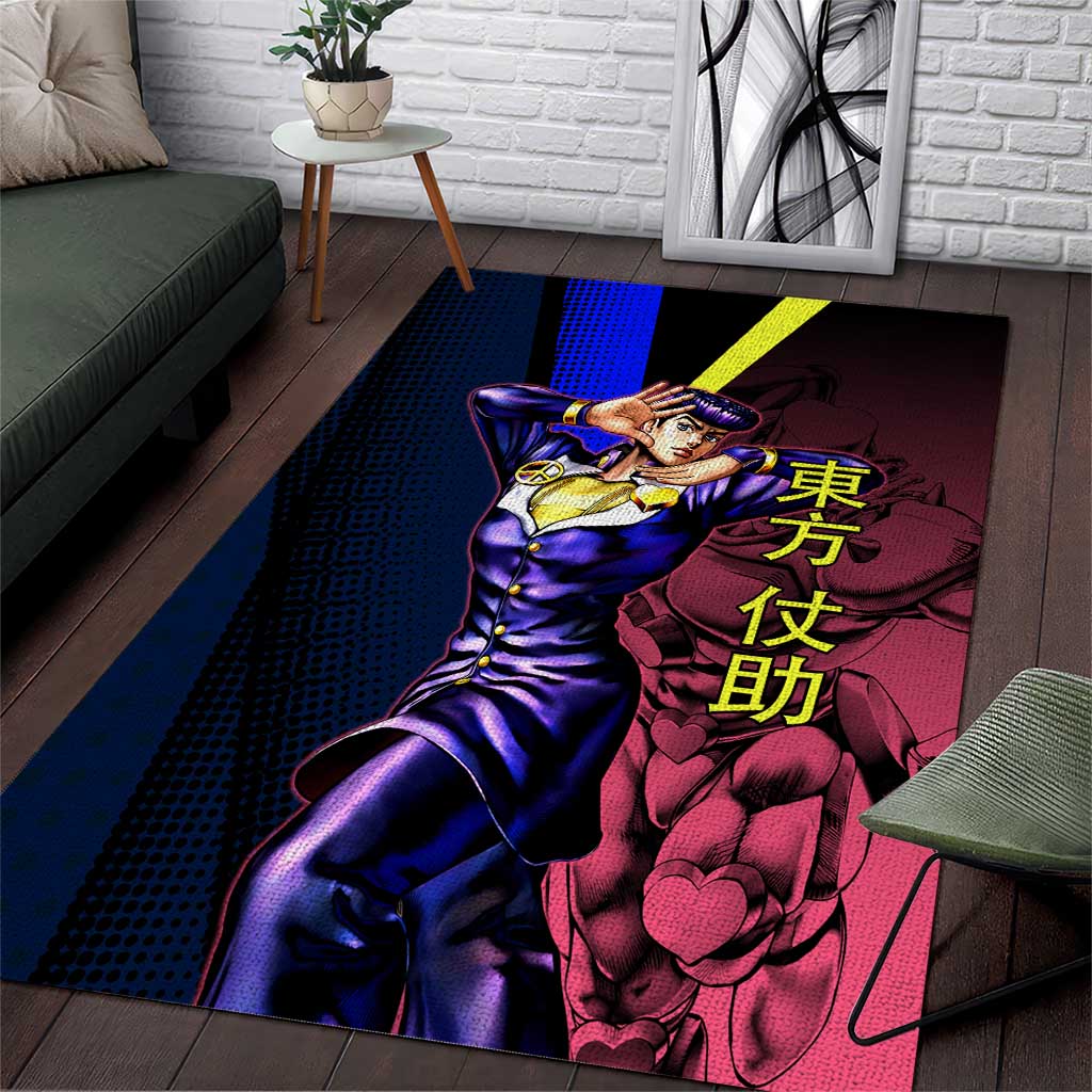 Josuke JoJo’s Bizarre Adventure Area Rug with Crazy Diamond Stand - The Mazicc