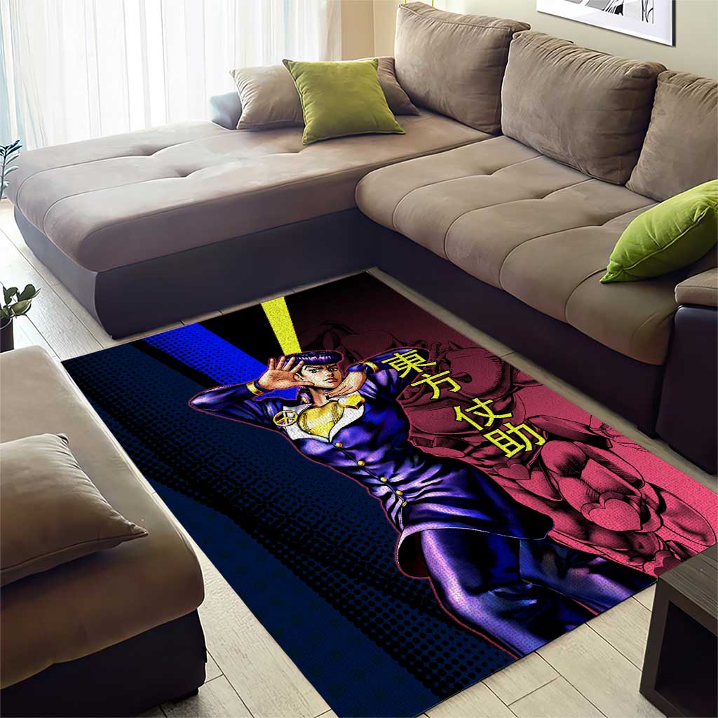 Josuke JoJo’s Bizarre Adventure Area Rug with Crazy Diamond Stand - The Mazicc
