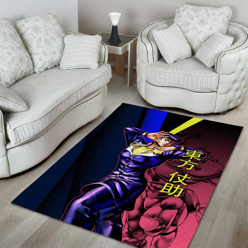 Josuke JoJo’s Bizarre Adventure Area Rug with Crazy Diamond Stand - The Mazicc