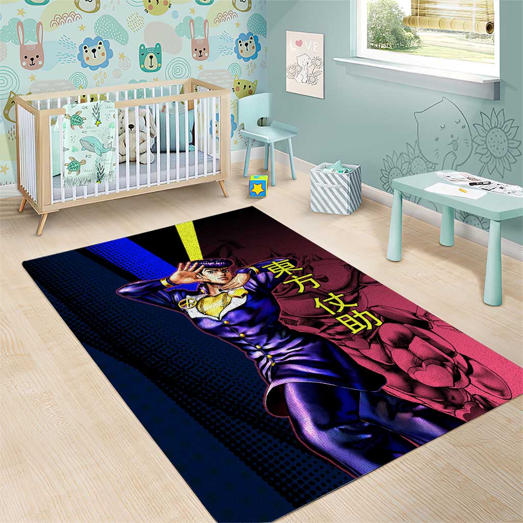 Josuke JoJo’s Bizarre Adventure Area Rug with Crazy Diamond Stand - The Mazicc