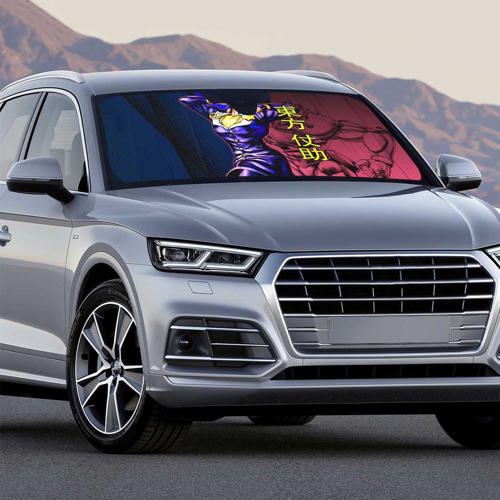 Josuke JoJo’s Bizarre Adventure Auto Sun Shade with Crazy Diamond Stand - The Mazicc