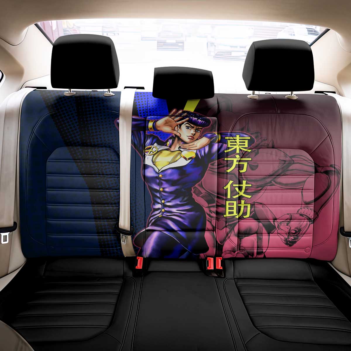 Josuke JoJo’s Bizarre Adventure Back Car Seat Cover with Crazy Diamond Stand - The Mazicc