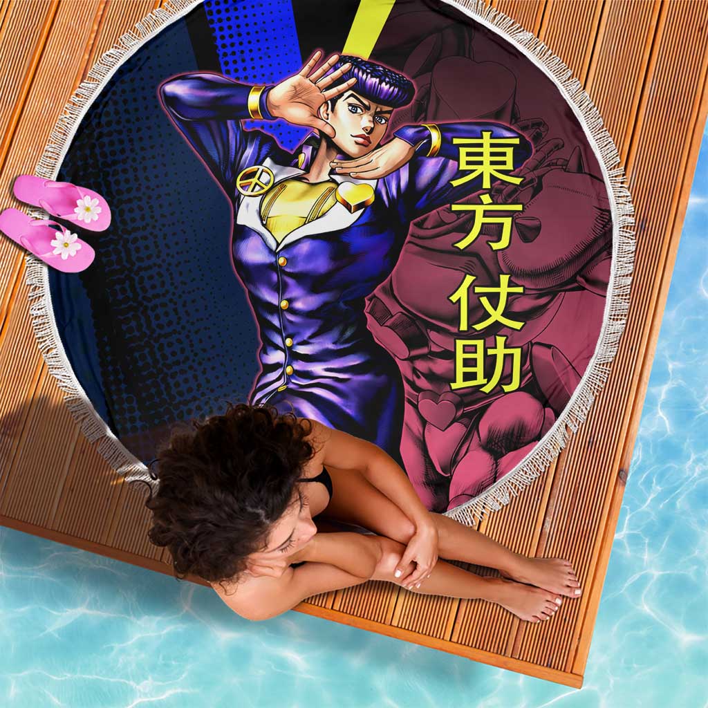 Josuke JoJo’s Bizarre Adventure Beach Blanket with Crazy Diamond Stand - The Mazicc