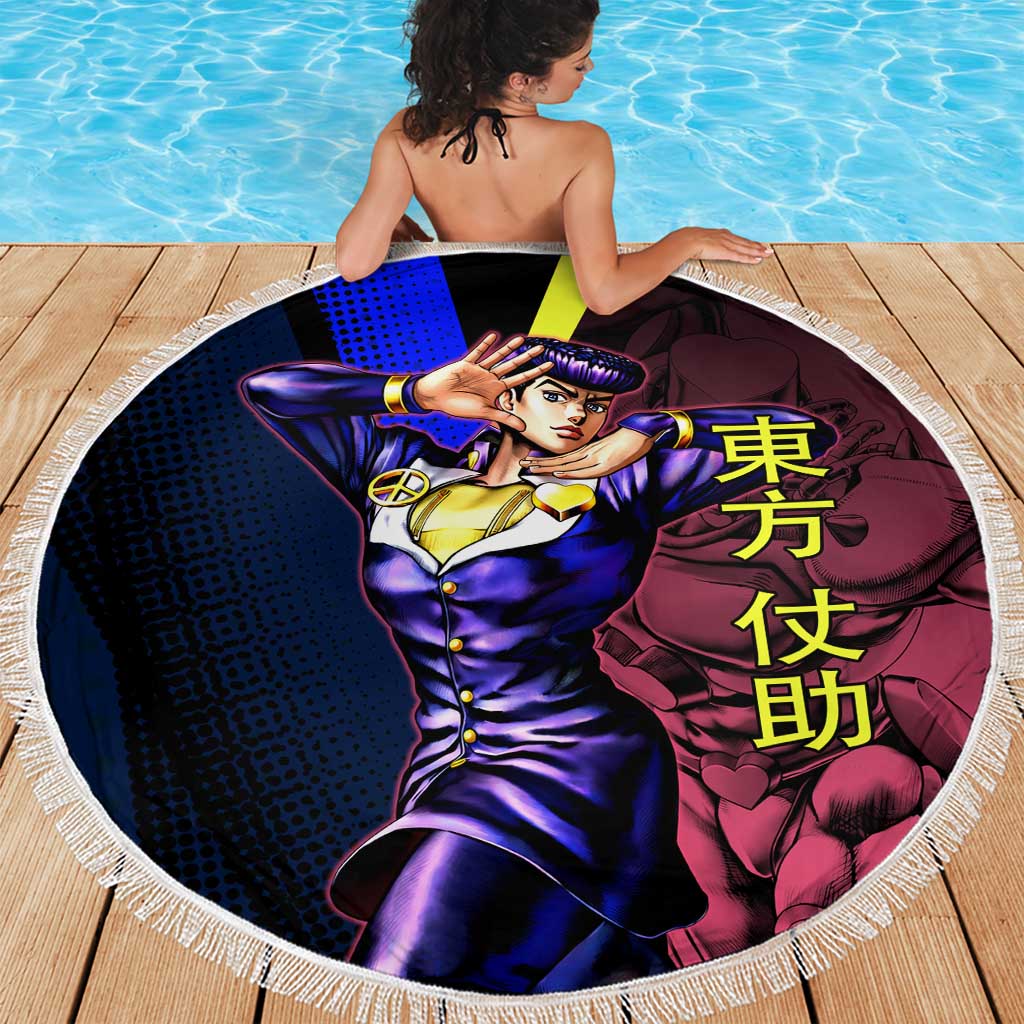 Josuke JoJo’s Bizarre Adventure Beach Blanket with Crazy Diamond Stand - The Mazicc