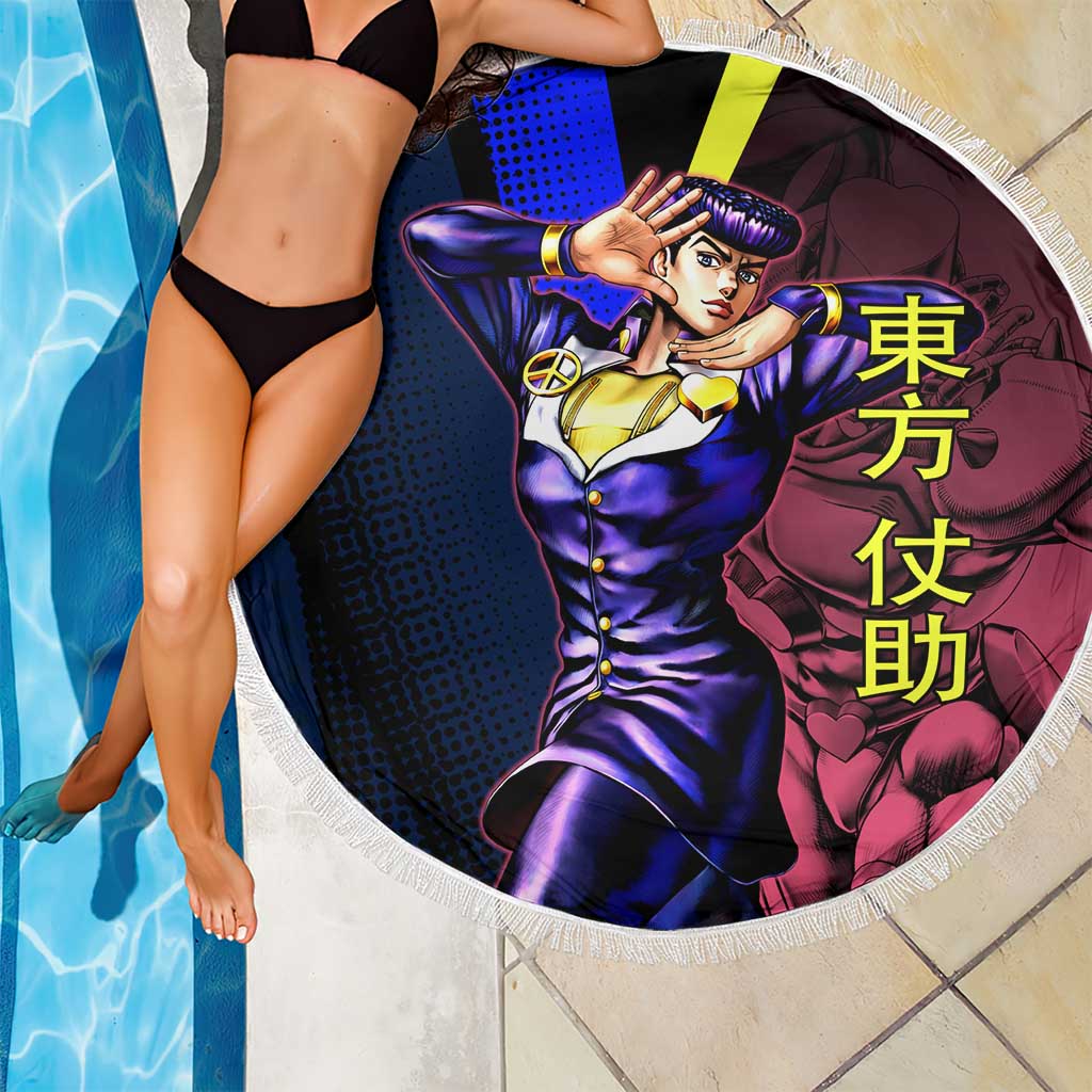 Josuke JoJo’s Bizarre Adventure Beach Blanket with Crazy Diamond Stand - The Mazicc