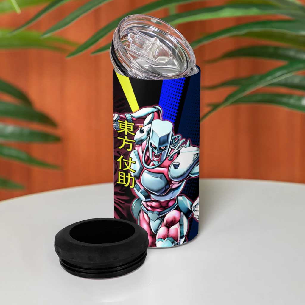 Josuke JoJo’s Bizarre Adventure 4 in 1 Can Cooler Tumbler with Crazy Diamond Stand - The Mazicc