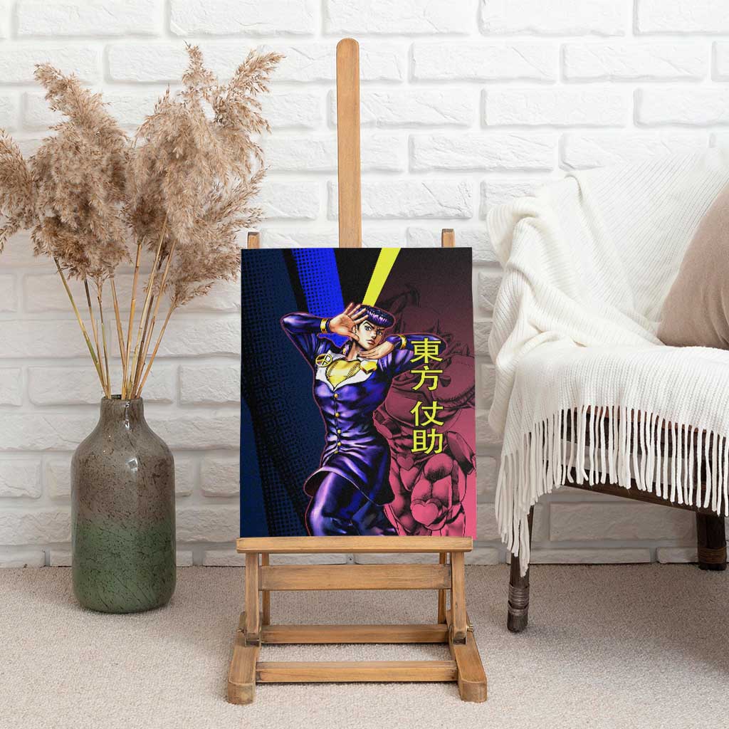 Josuke JoJo’s Bizarre Adventure Canvas Wall Art with Crazy Diamond Stand - The Mazicc