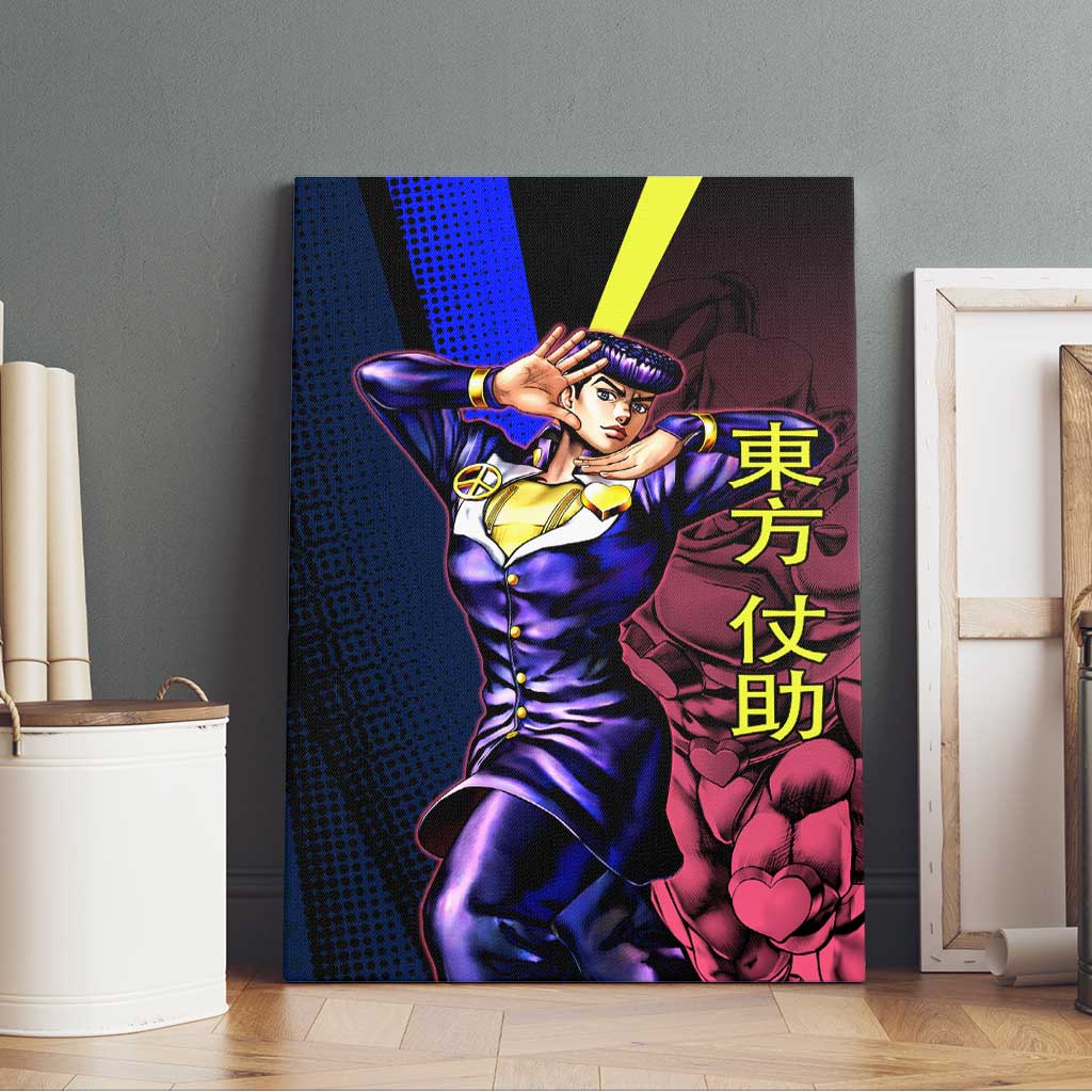 Josuke JoJo’s Bizarre Adventure Canvas Wall Art with Crazy Diamond Stand - The Mazicc