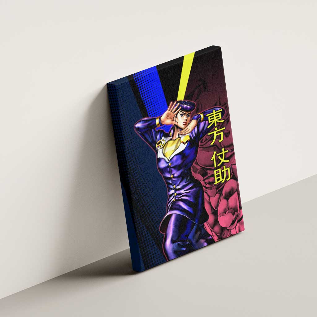Josuke JoJo’s Bizarre Adventure Canvas Wall Art with Crazy Diamond Stand - The Mazicc