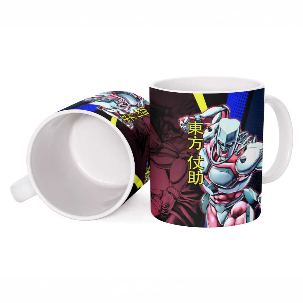 Josuke JoJo’s Bizarre Adventure Ceramic Mug with Crazy Diamond Stand - The Mazicc