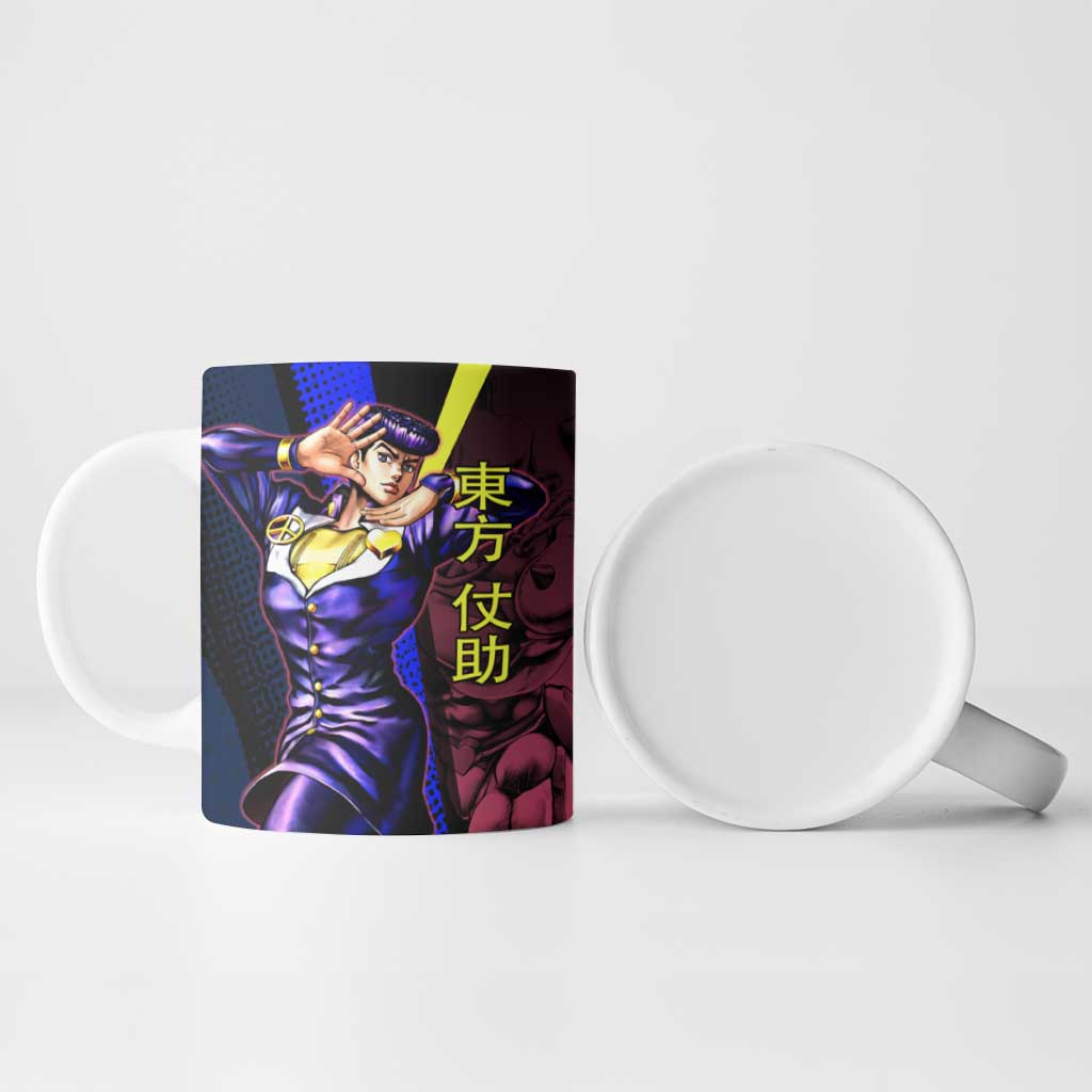 Josuke JoJo’s Bizarre Adventure Ceramic Mug with Crazy Diamond Stand - The Mazicc