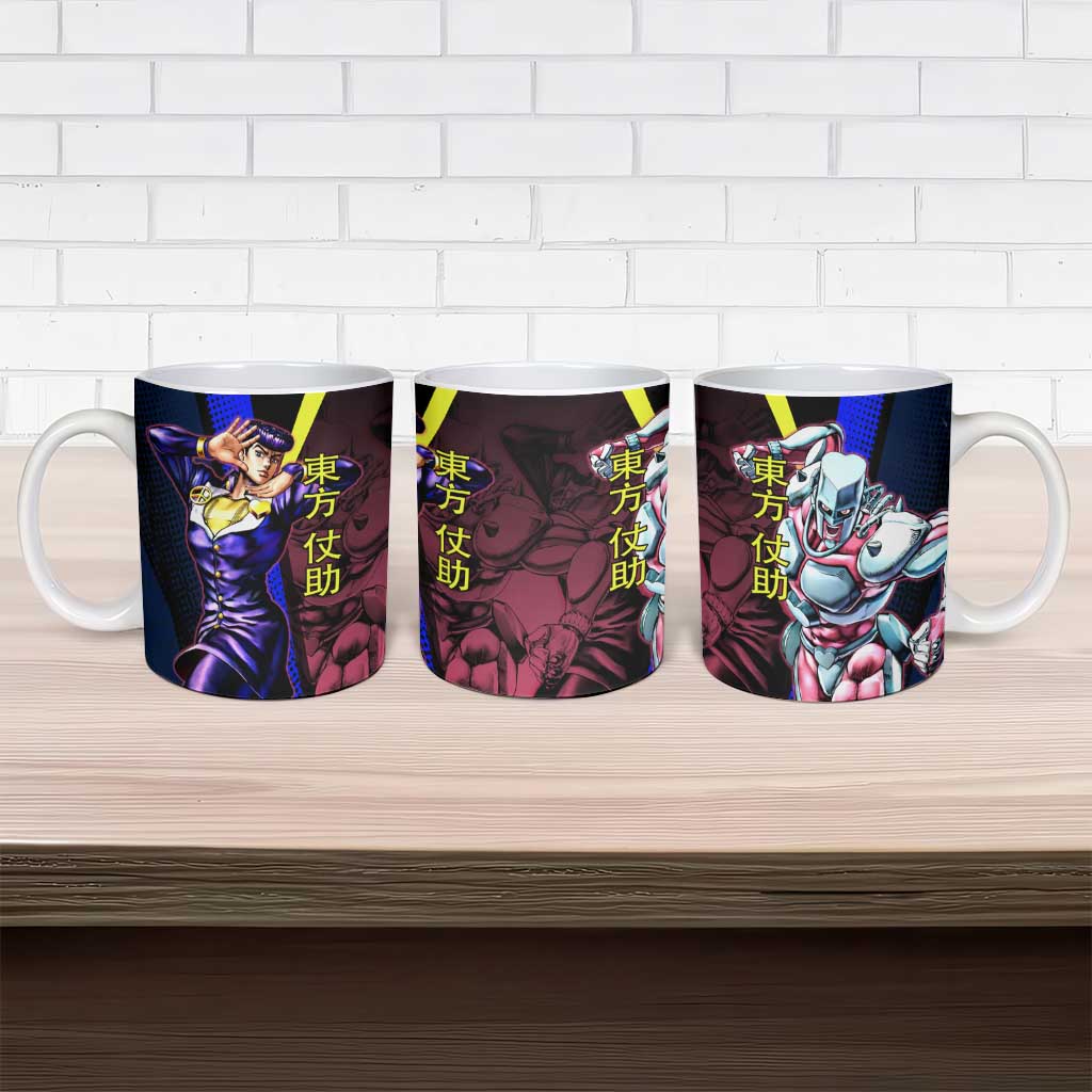 Josuke JoJo’s Bizarre Adventure Ceramic Mug with Crazy Diamond Stand - The Mazicc
