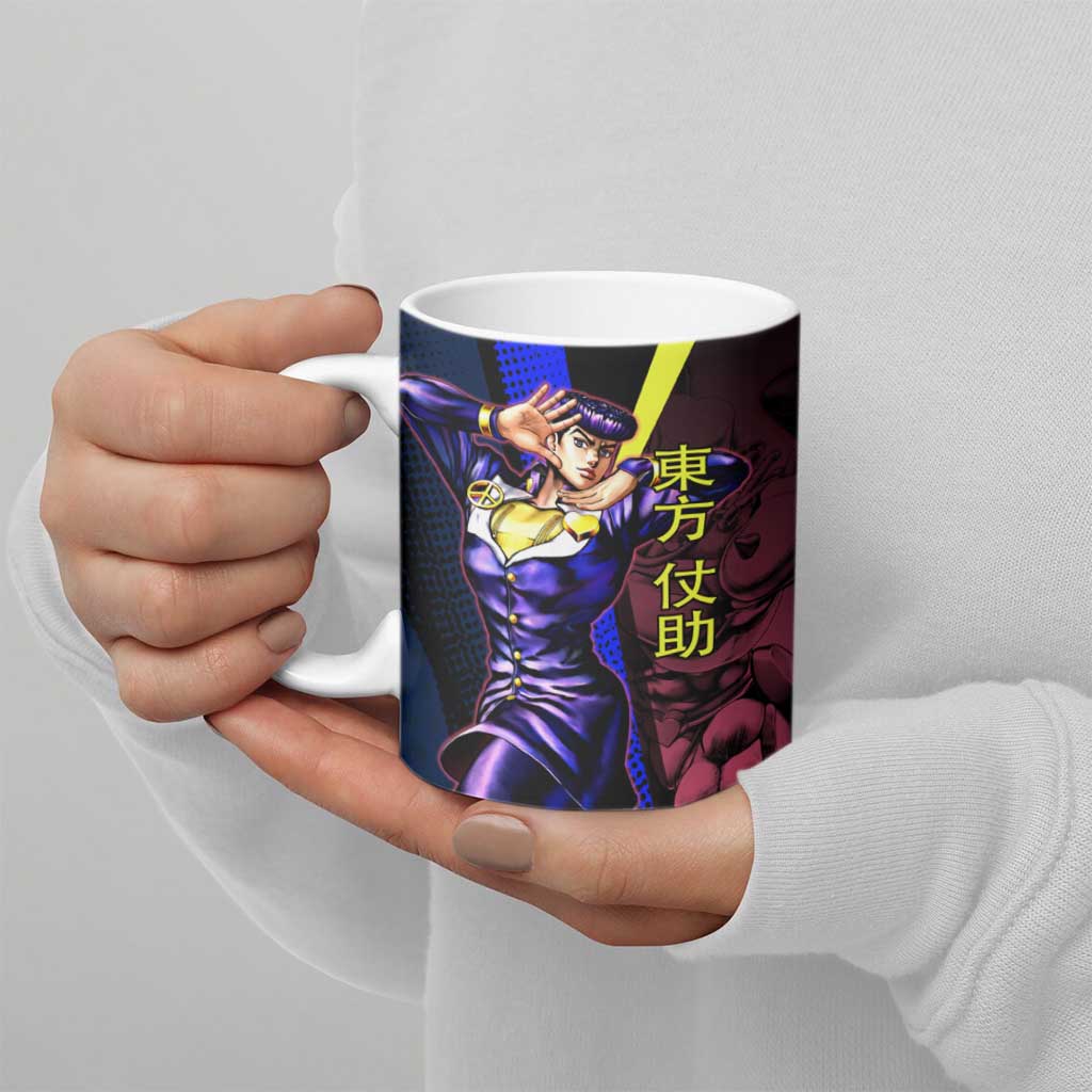 Josuke JoJo’s Bizarre Adventure Ceramic Mug with Crazy Diamond Stand - The Mazicc