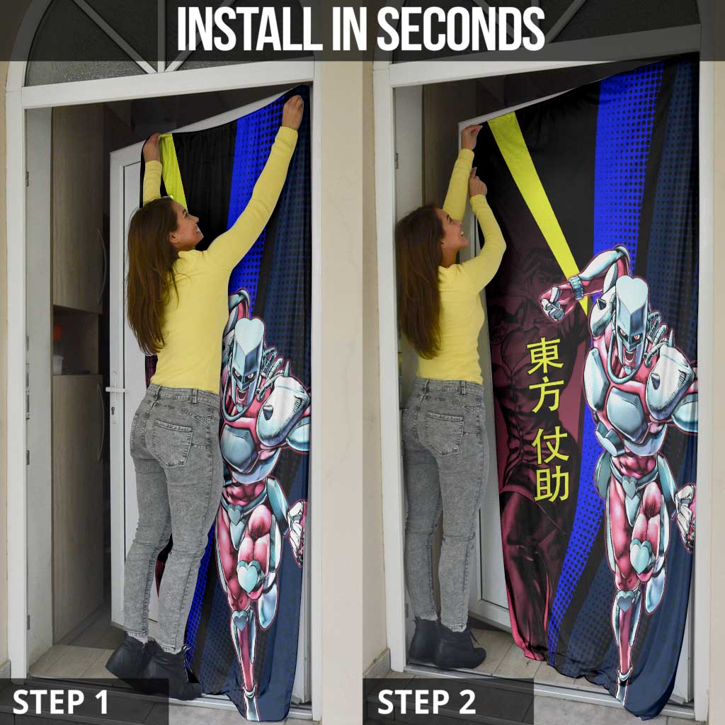 Josuke JoJo’s Bizarre Adventure Door Cover with Crazy Diamond Stand - The Mazicc