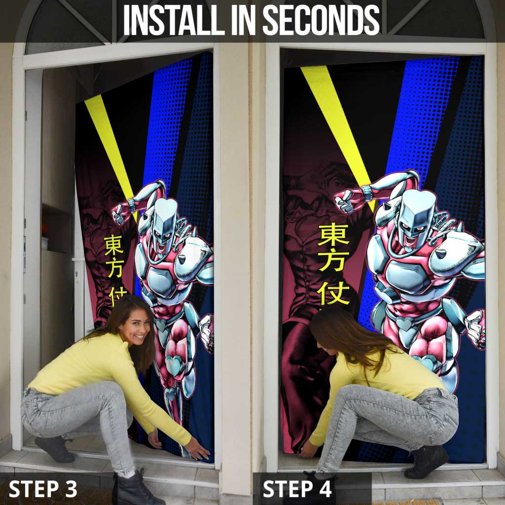 Josuke JoJo’s Bizarre Adventure Door Cover with Crazy Diamond Stand - The Mazicc