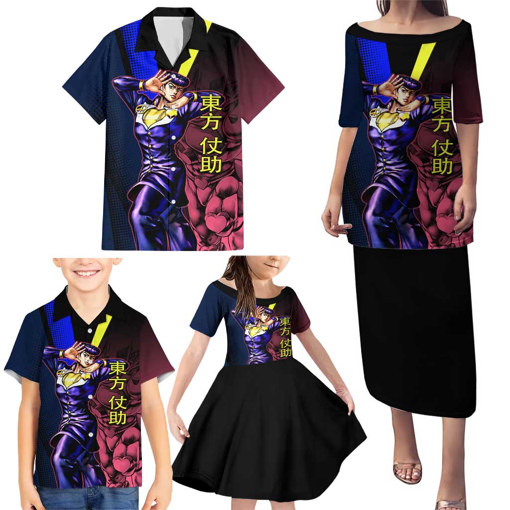 Josuke JoJo’s Bizarre Adventure Family Matching Puletasi and Hawaiian Shirt with Crazy Diamond Stand