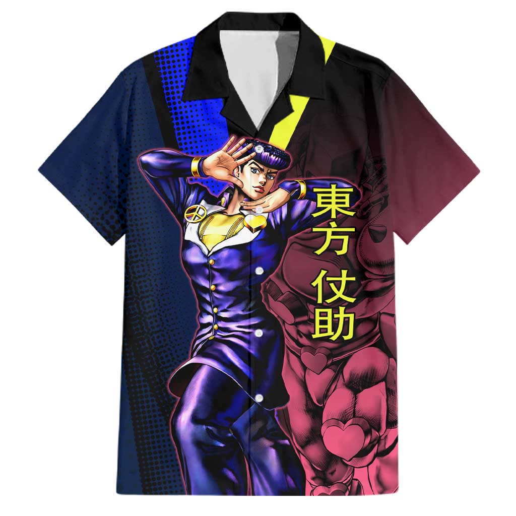 Josuke JoJo’s Bizarre Adventure Family Matching Tank Maxi Dress and Hawaiian Shirt with Crazy Diamond Stand