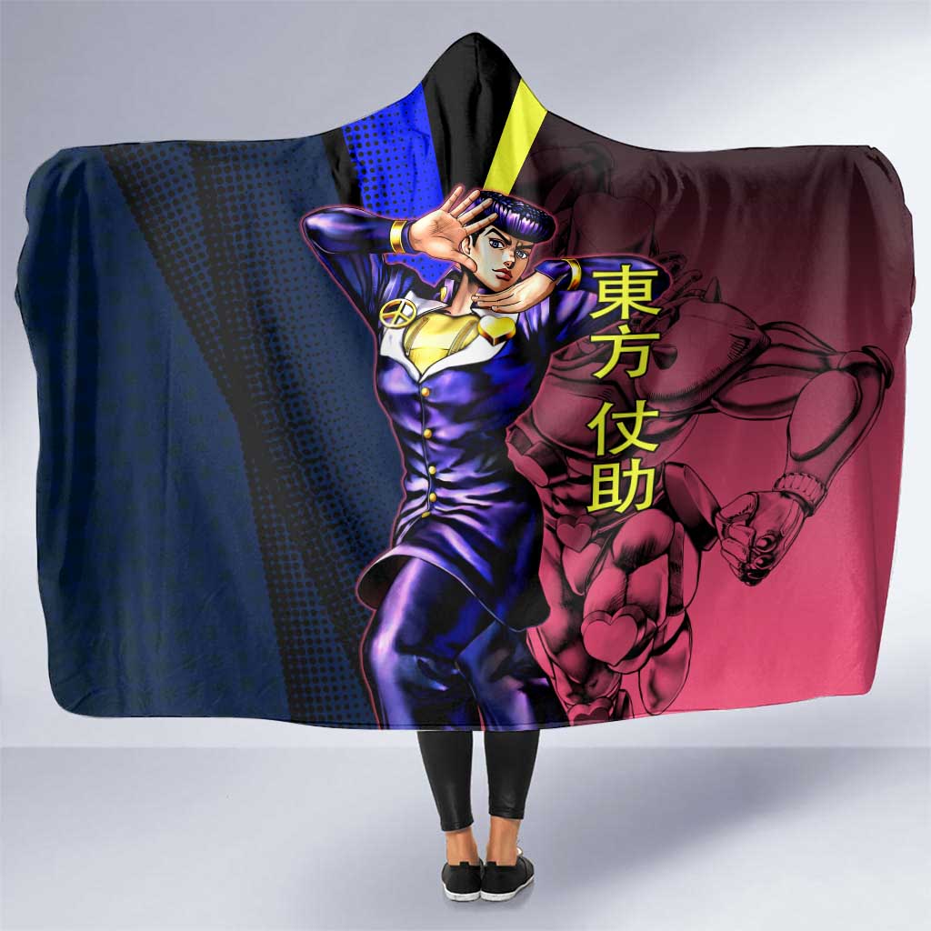 Josuke JoJo’s Bizarre Adventure Hooded Blanket with Crazy Diamond Stand - The Mazicc